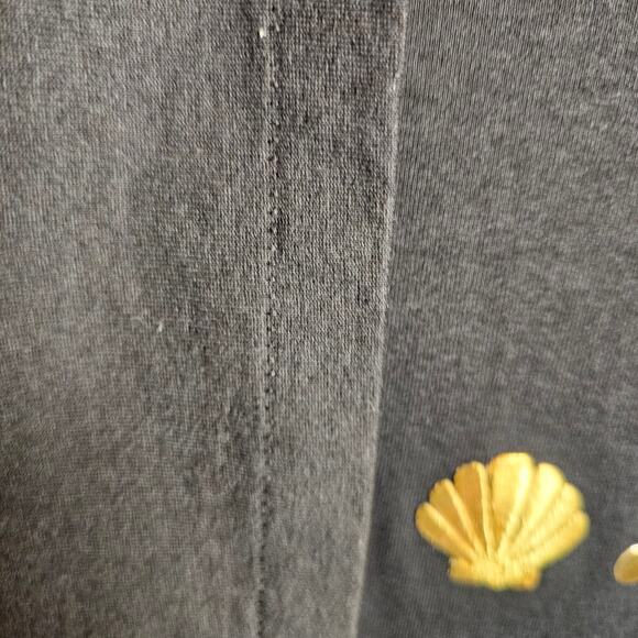 Vintage RARE Cruise Branded Black Shirt Embroidered Seashells Women's XL USA - Picture 6 of 8
